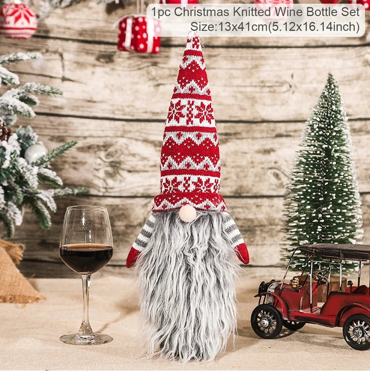Christmas Wine Bottle Cover - Festive Table Decoration & Gift 2026