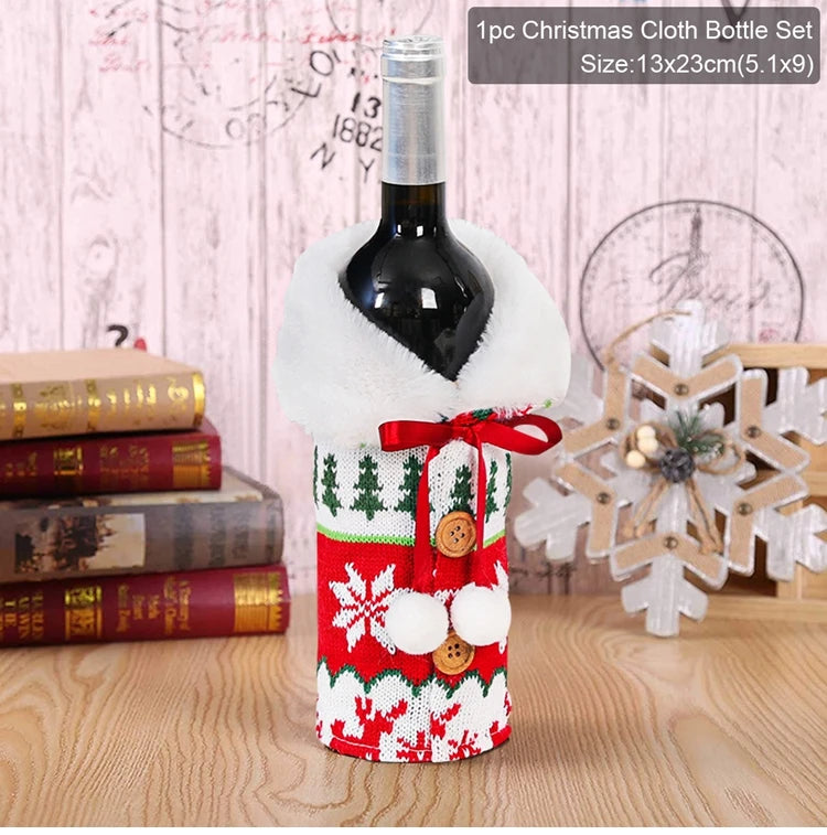 Christmas Wine Bottle Cover - Festive Table Decoration & Gift 2026