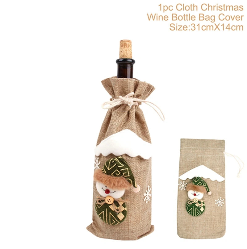 Christmas Wine Bottle Cover - Festive Table Decoration & Gift 2026