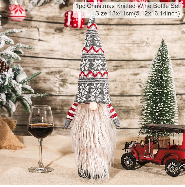 Christmas Wine Bottle Cover - Festive Table Decoration & Gift 2026