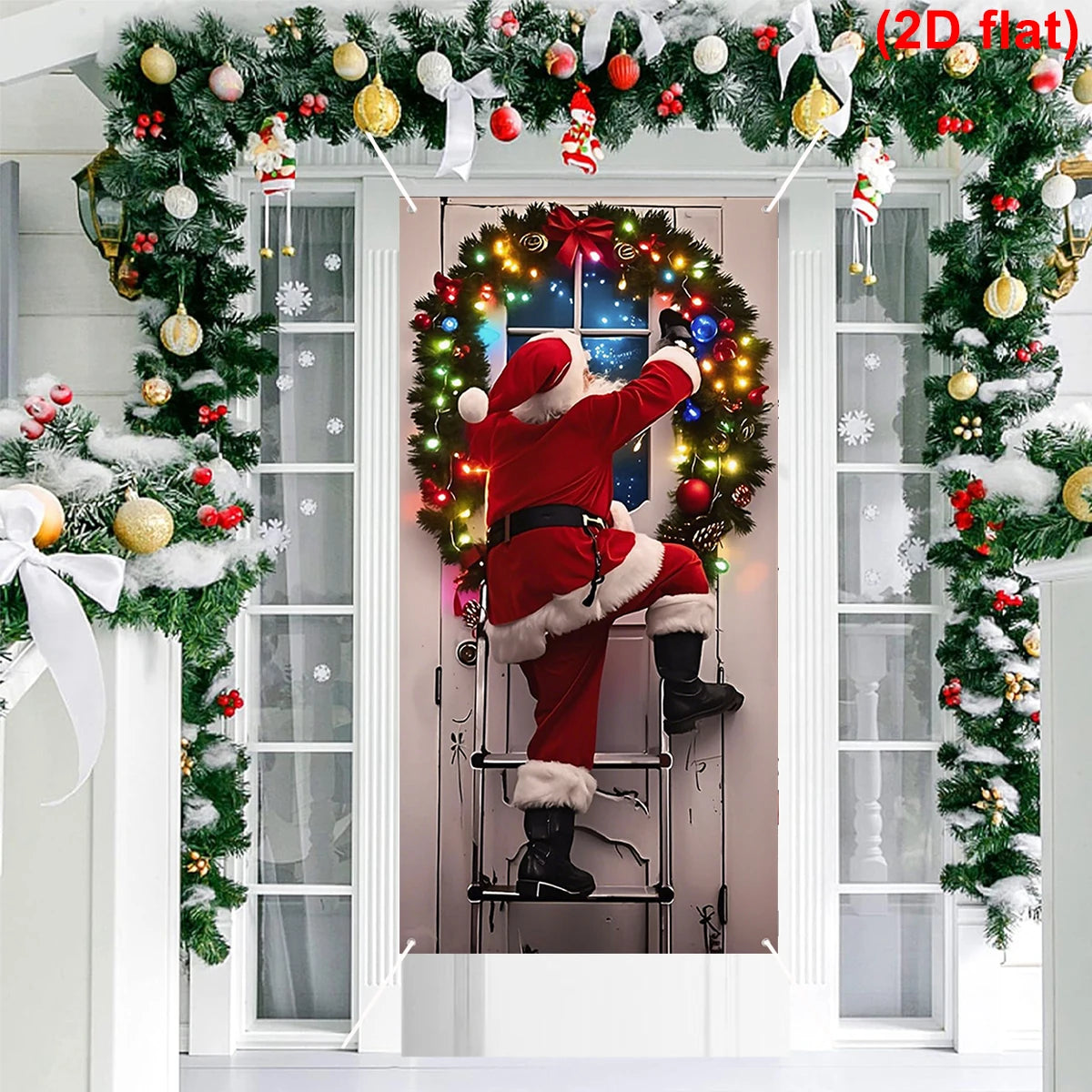 Christmas Door Flag - Hanging Santa Banner for Home Entrance 2026