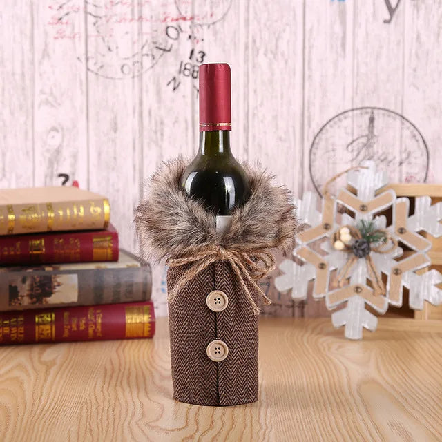 Christmas Wine Bottle Cover - Festive Table Decoration & Gift 2026