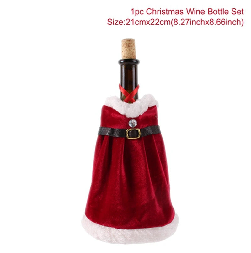 Christmas Wine Bottle Cover - Festive Table Decoration & Gift 2026