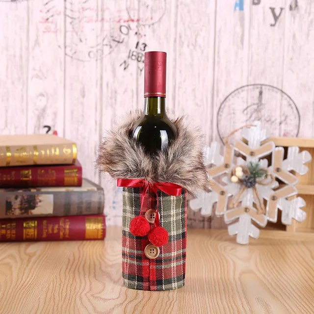 Christmas Wine Bottle Cover - Festive Table Decoration & Gift 2026