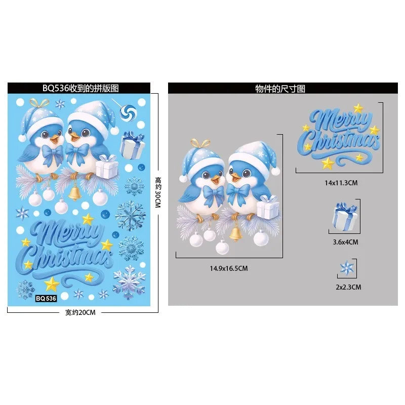 Christmas Window Stickers - Winter & Santa Decoration for Home 2026