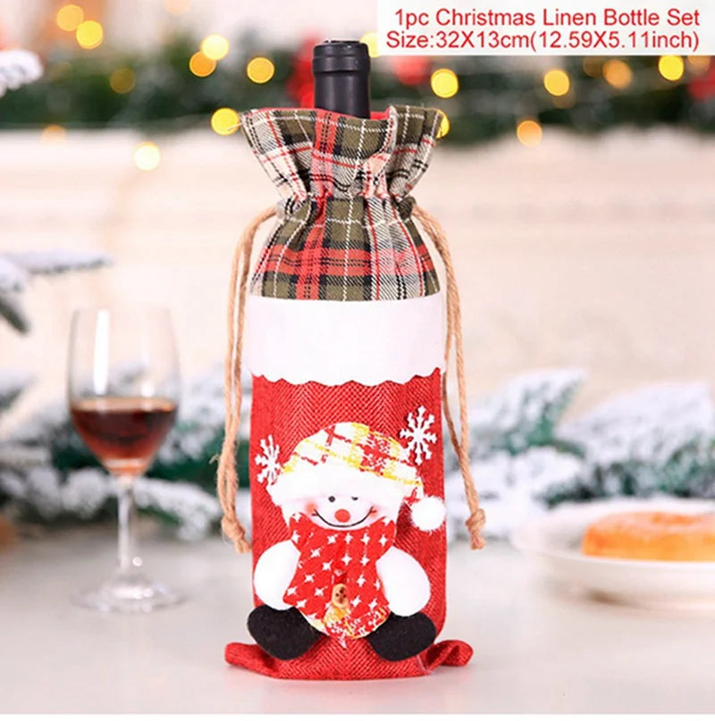Christmas Wine Bottle Cover - Festive Table Decoration & Gift 2026