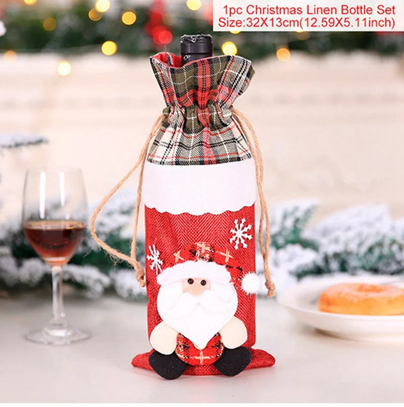Christmas Wine Bottle Cover - Festive Table Decoration & Gift 2026