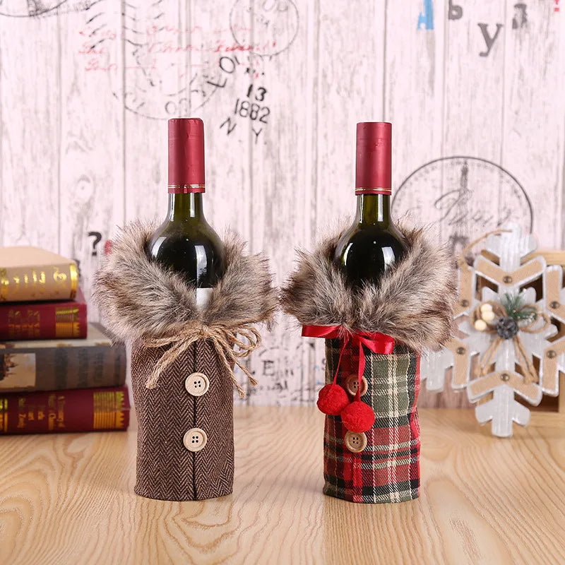 Christmas Wine Bottle Cover - Festive Table Decoration & Gift 2026