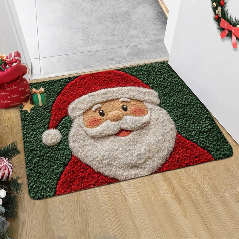 Christmas Doormat - Red Mat with Santa & Gingerbread Man 2026