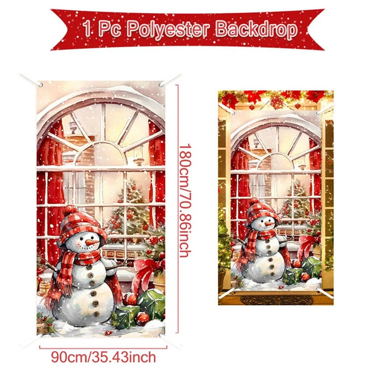 Christmas Door Flag - Hanging Santa Banner for Home Entrance 2026