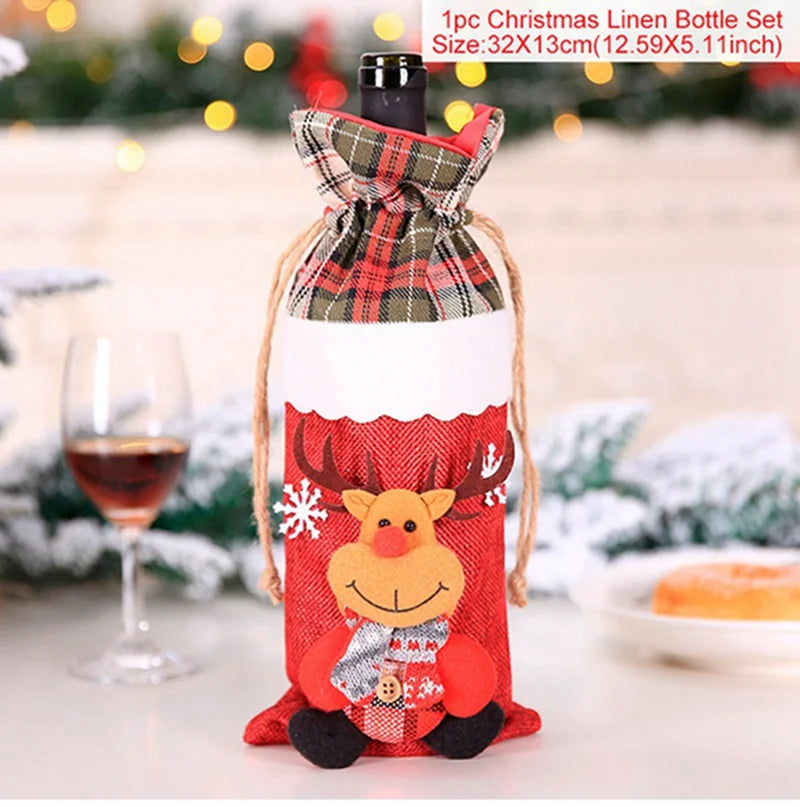 Christmas Wine Bottle Cover - Festive Table Decoration & Gift 2026
