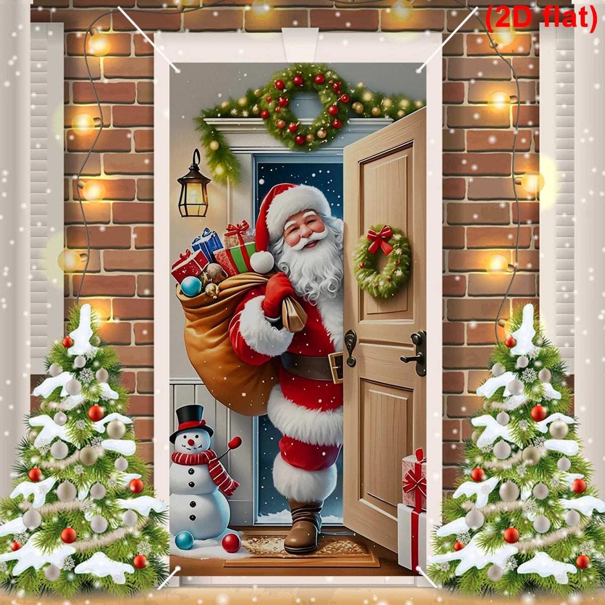 Christmas Door Flag - Hanging Santa Banner for Home Entrance 2026