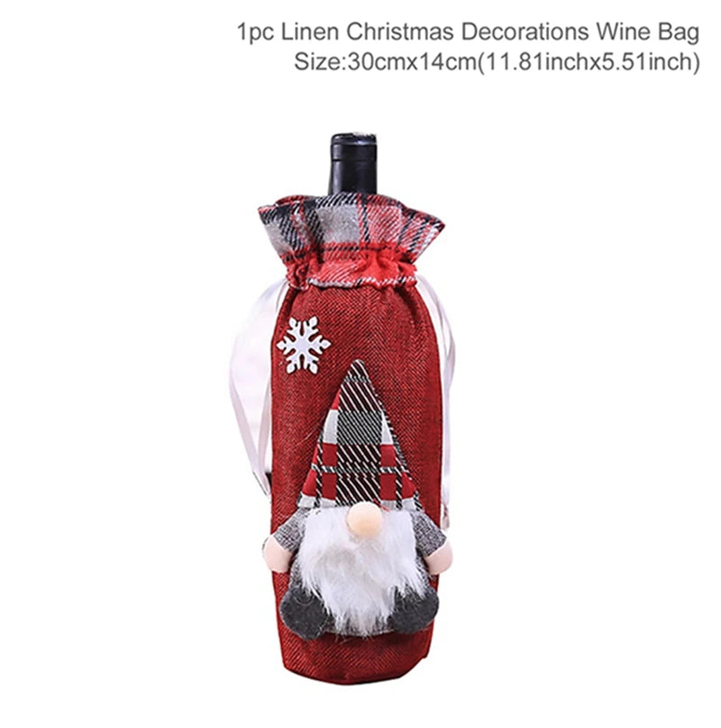 Christmas Wine Bottle Cover - Festive Table Decoration & Gift 2026