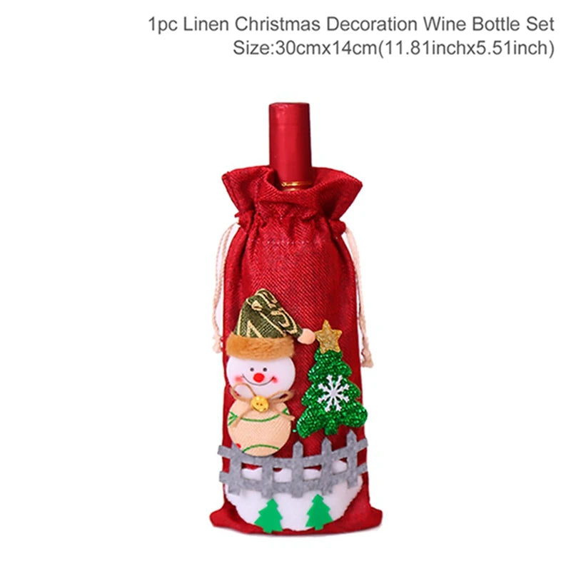 Christmas Wine Bottle Cover - Festive Table Decoration & Gift 2026