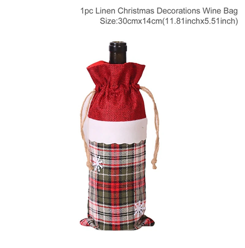 Christmas Wine Bottle Cover - Festive Table Decoration & Gift 2026