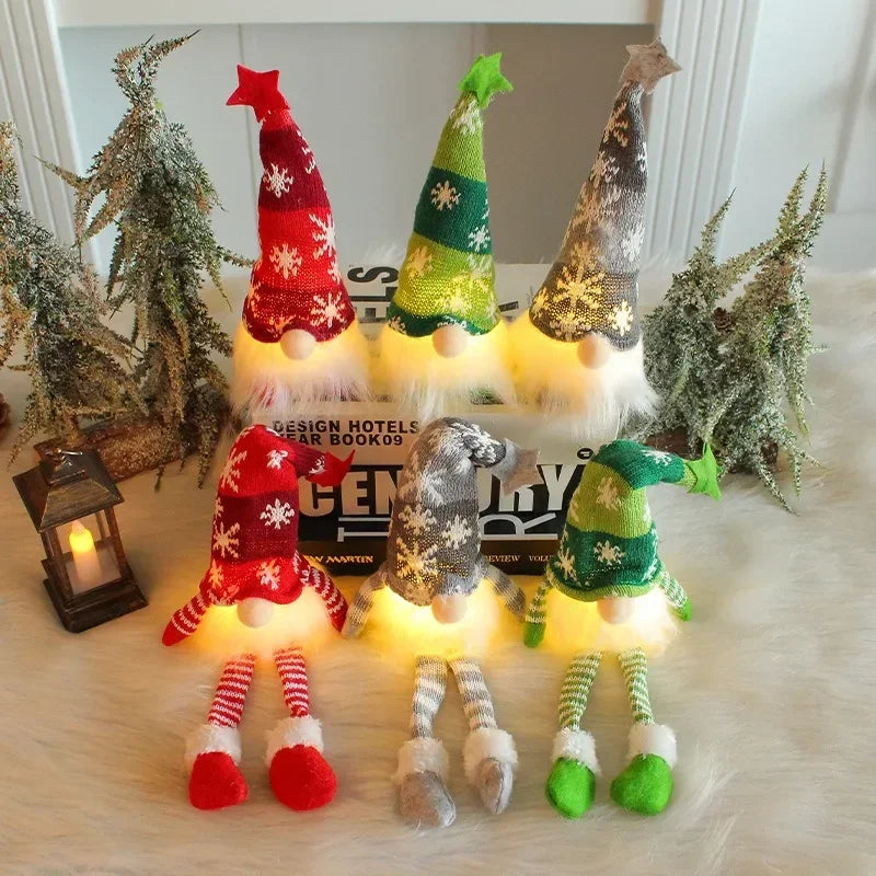 Christmas Gnome Faceless with LED Light - Plush Decoration for Home & Tree 2026