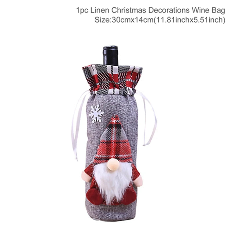 Christmas Wine Bottle Cover - Festive Table Decoration & Gift 2026