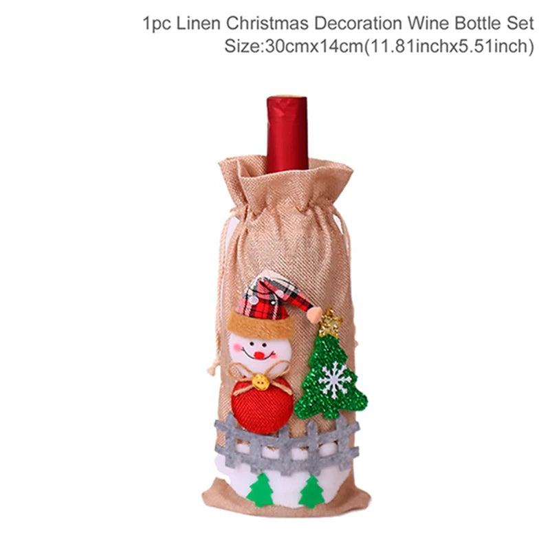 Christmas Wine Bottle Cover - Festive Table Decoration & Gift 2026