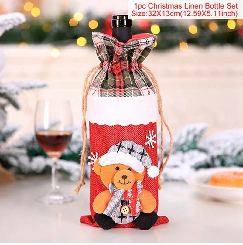 Christmas Wine Bottle Cover - Festive Table Decoration & Gift 2026