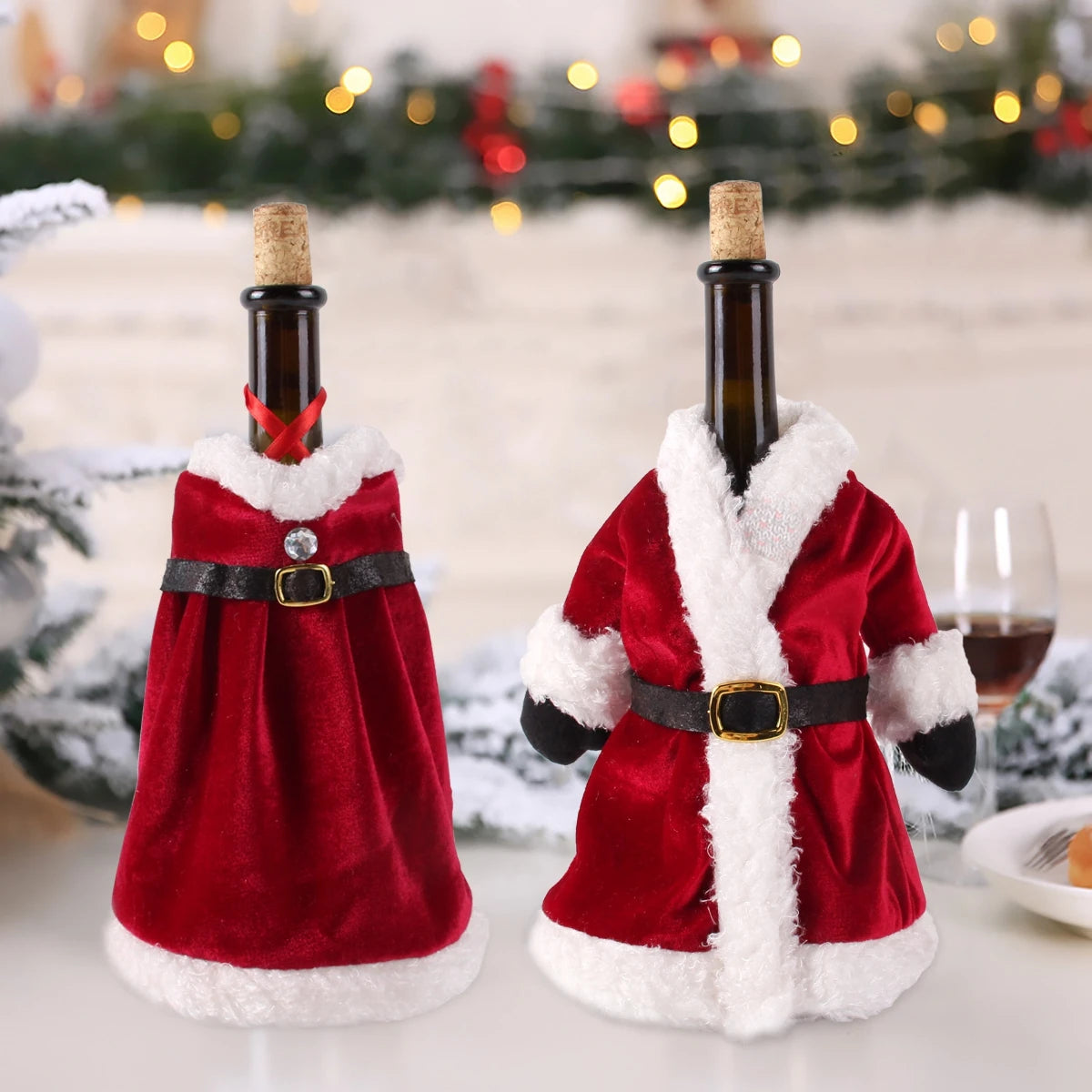 Christmas Wine Bottle Cover - Festive Table Decoration & Gift 2026