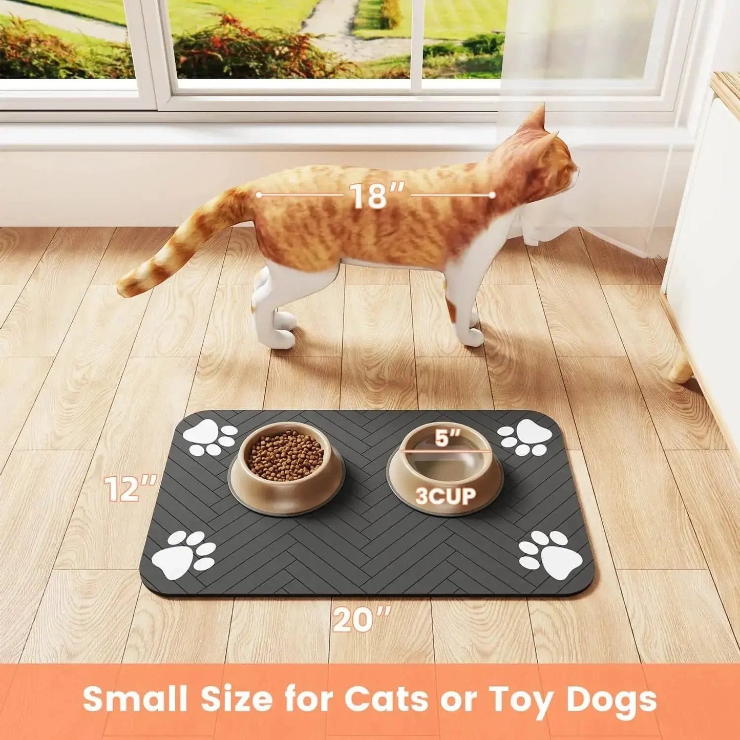 Absorbent Pet Feeding Mat - Waterproof S/M/L - shop_name Absorbent Pet Feeding Mat - Waterproof S/M/Lnordicgift