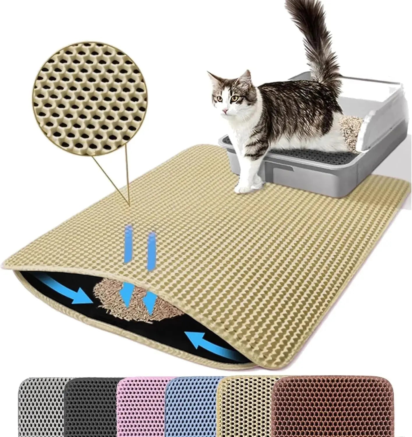 Cat Litter Mat Double Layer - Non - Slip Water Resistant - shop_name Cat Litter Mat Double Layer - Non - Slip Water Resistantnordicgift