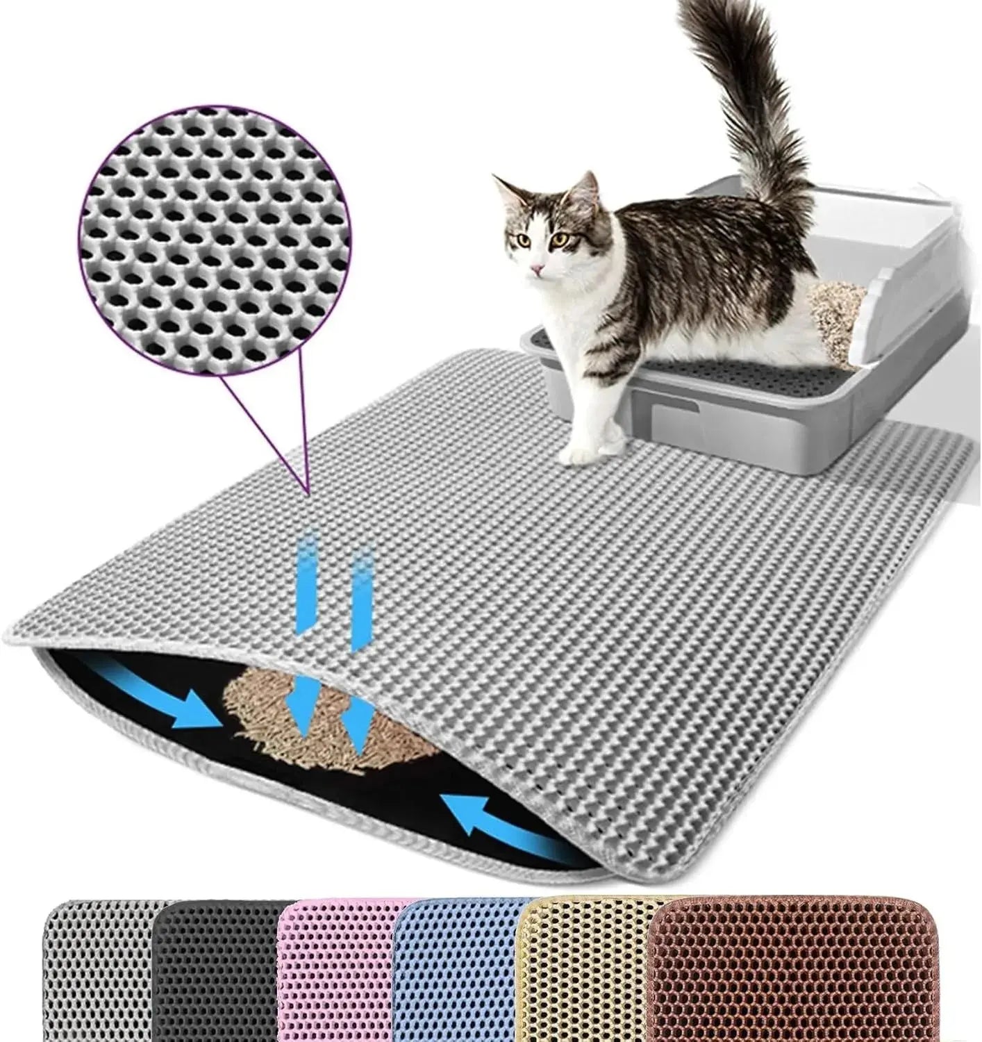 Cat Litter Mat Double Layer - Non - Slip Water Resistant - shop_name Cat Litter Mat Double Layer - Non - Slip Water Resistantnordicgift