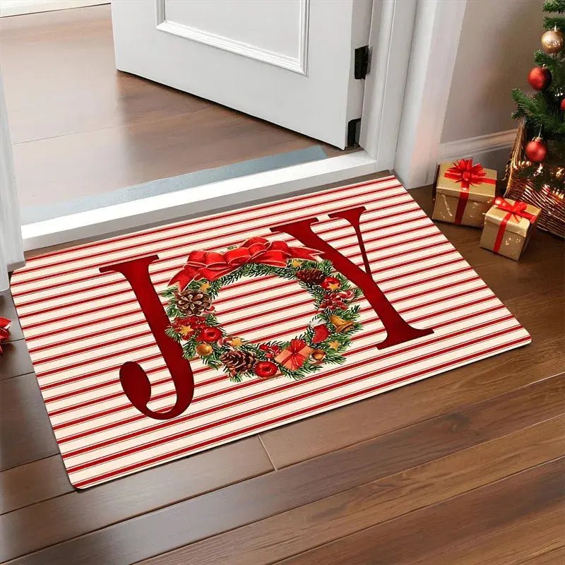 Christmas Doormat - Red with Santa Claus & Gingerbread Man 2026 - shop_name Christmas Doormat - Red with Santa Claus & Gingerbread Man 2026nordicgift