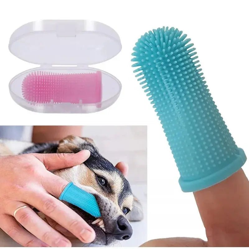 Soft silicone finger toothbrush for dogs and cats - dental care tool