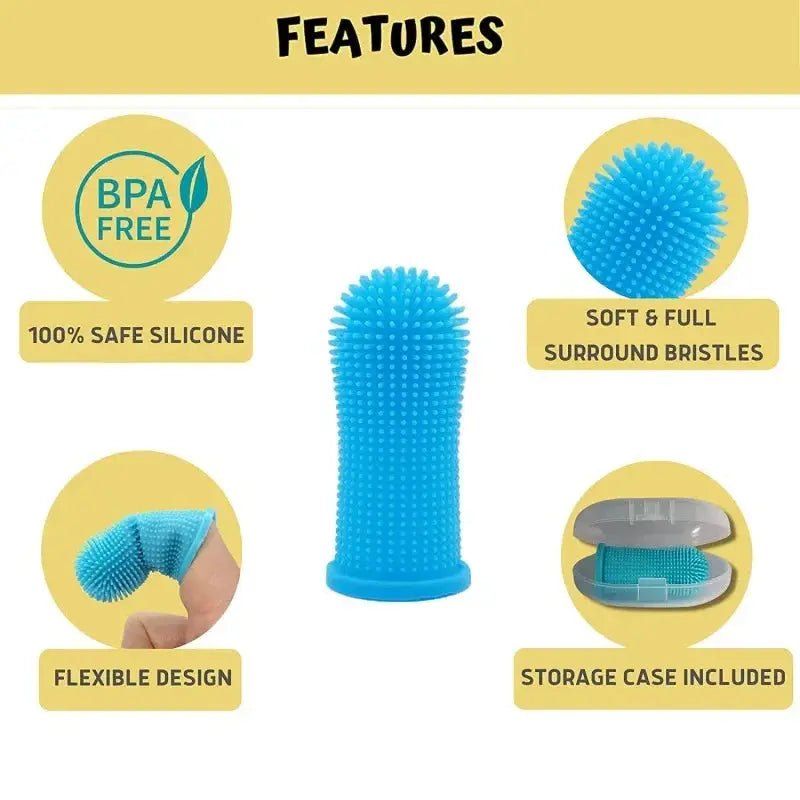 Finger toothbrush for pets - soft silicone dental hygiene tool