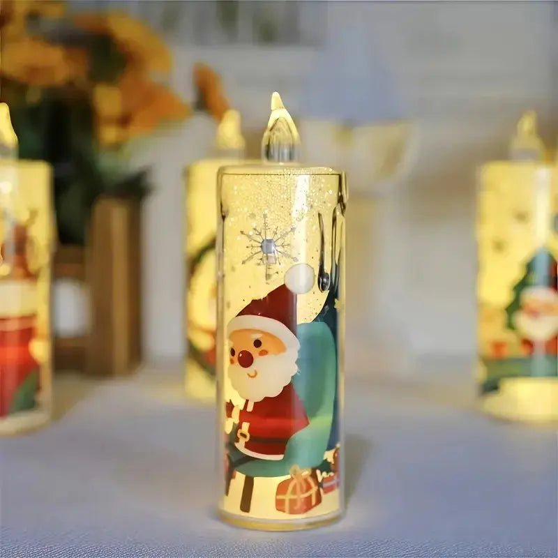 LED Christmas candles 4 LED Christmas Candle Set - Flickering Tea Lights with Santa Projection - shop_name LED Christmas candles 4 LED Christmas Candle Set - Flickering Tea Lights with Santa Projectionnordicgift