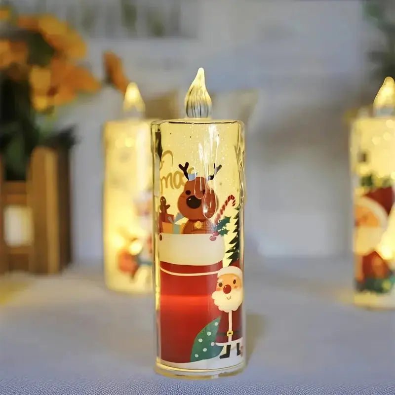 LED Christmas candles 4 LED Christmas Candle Set - Flickering Tea Lights with Santa Projection - shop_name LED Christmas candles 4 LED Christmas Candle Set - Flickering Tea Lights with Santa Projectionnordicgift