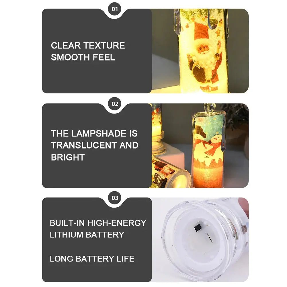 LED Christmas candles 4 LED Christmas Candle Set - Flickering Tea Lights with Santa Projection - shop_name LED Christmas candles 4 LED Christmas Candle Set - Flickering Tea Lights with Santa Projectionnordicgift