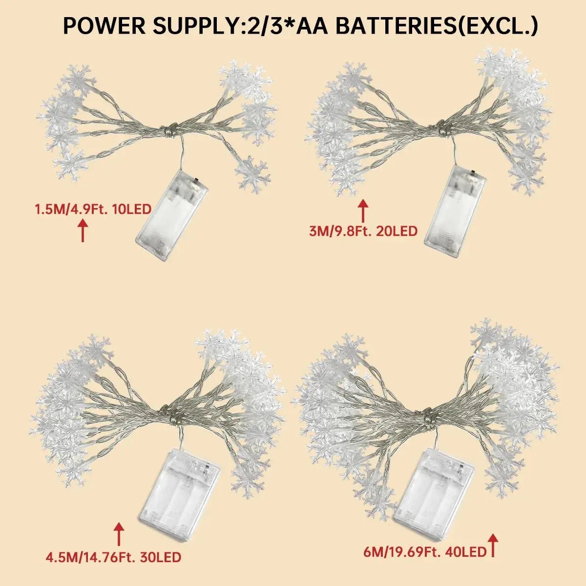 LED Snowflakes Light String - Christmas Indoor & Outdoor - shop_name LED Snowflakes Light String - Christmas Indoor & Outdoornordicgift