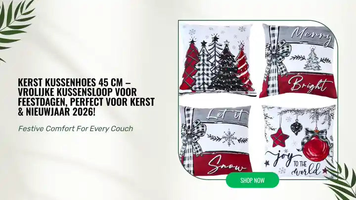 Kerst kussenhoes 45 cm &ndash; Vrolijke kussensloop voor feestdagen, perfect voor kerst &amp; nieuwjaar 2026! by@Outfy