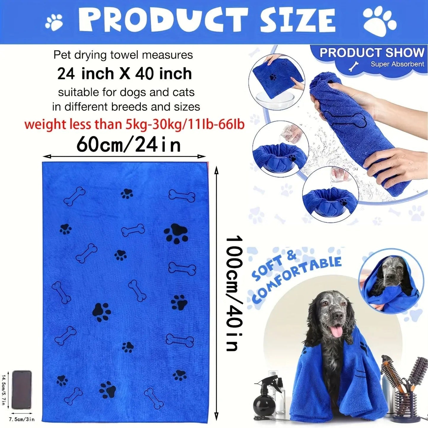 Quick - Drying Microfiber Towel for Dogs - Absorbent Bath Towel - shop_name Quick - Drying Microfiber Towel for Dogs - Absorbent Bath Towelnordicgift