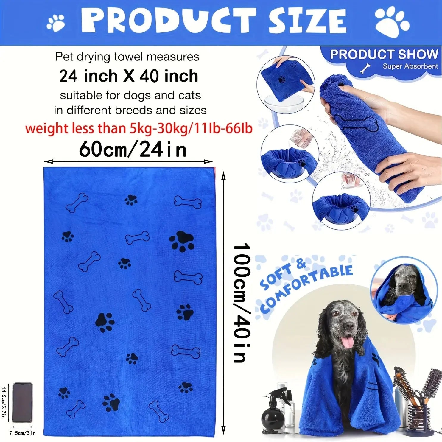Quick - Drying Microfiber Towel for Dogs - Absorbent Bath Towel - shop_name Quick - Drying Microfiber Towel for Dogs - Absorbent Bath Towelnordicgift