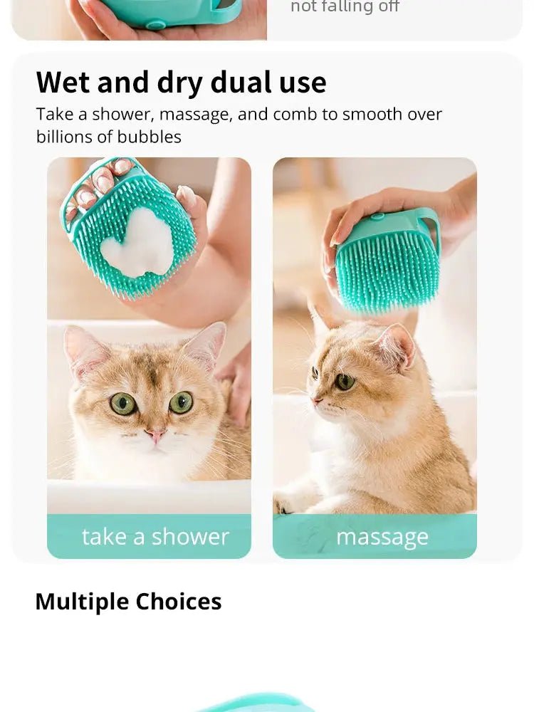 Silicone Bath Brush for Pets - Massage and Shampoo Brush - shop_name Silicone Bath Brush for Pets - Massage and Shampoo Brushnordicgift