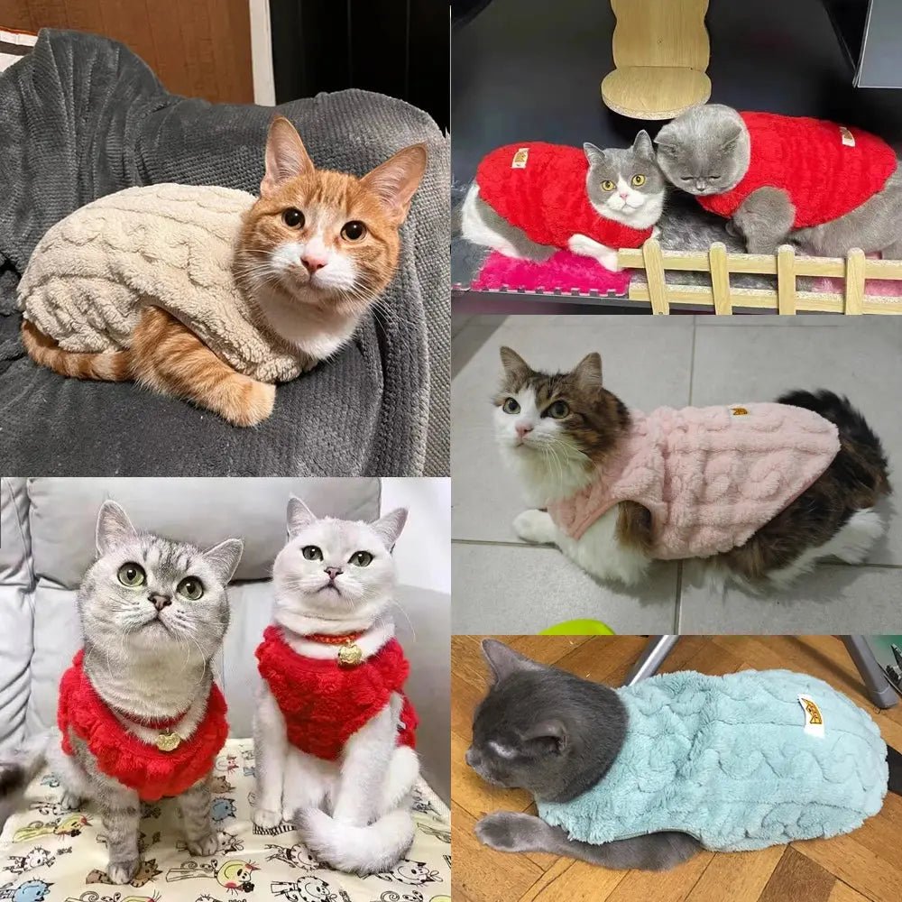 Soft Cat Clothes - Fall Winter Fleece Sweater - shop_name Soft Cat Clothes - Fall Winter Fleece Sweaternordicgift