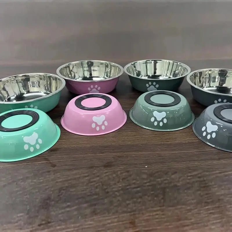 Stainless Steel Dog bowl and Cat Litter Box - Non - Slip Food Bowl with Paw Print - shop_name Stainless Steel Dog bowl and Cat Litter Box - Non - Slip Food Bowl with Paw Printnordicgift