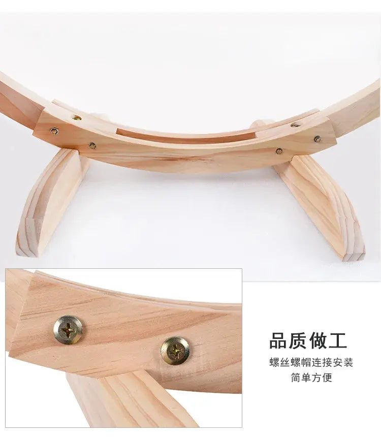 Wooden Cat Hammock - Swing Nest for Cats - shop_name Wooden Cat Hammock - Swing Nest for Catsnordicgift
