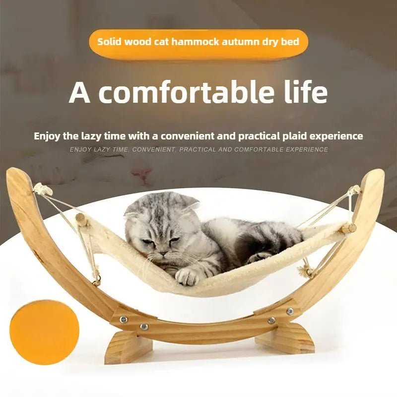 Wooden Cat Hammock - Swing Nest for Cats - shop_name Wooden Cat Hammock - Swing Nest for Catsnordicgift