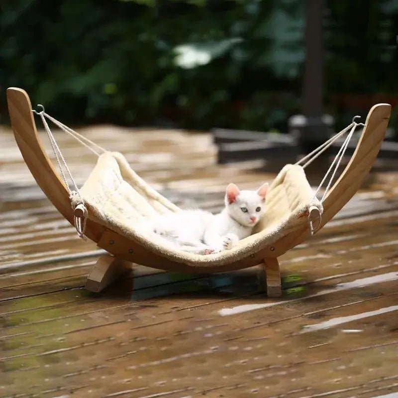 Wooden Cat Hammock - Swing Nest for Cats - shop_name Wooden Cat Hammock - Swing Nest for Catsnordicgift