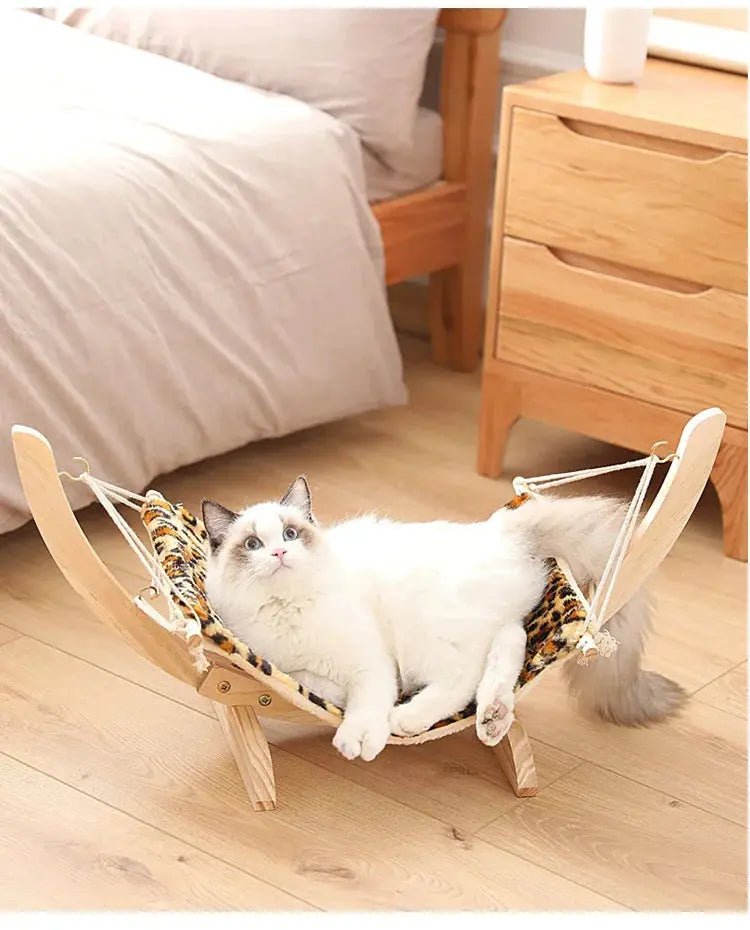 Wooden Cat Hammock - Swing Nest for Cats - shop_name Wooden Cat Hammock - Swing Nest for Catsnordicgift