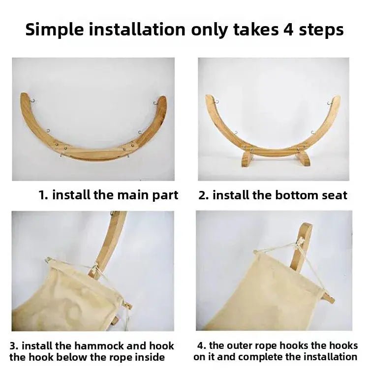 Wooden Cat Hammock - Swing Nest for Cats - shop_name Wooden Cat Hammock - Swing Nest for Catsnordicgift